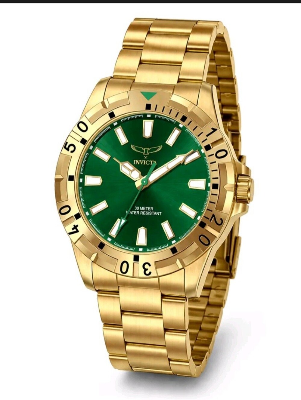 Invicta Specialty Mens Watch Gold and Green.